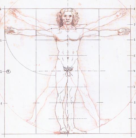 Meine Zeichnung Vitruvianischer Mensch nach Leonardo da Vinci